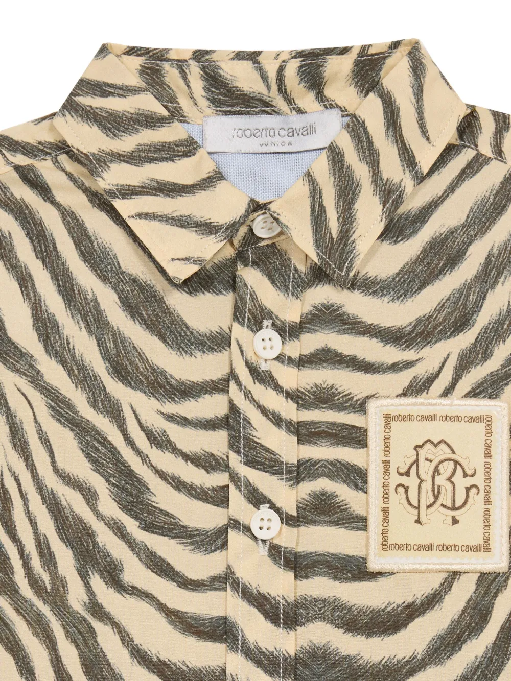 Roberto Cavalli Junior T-shirt met zebraprint Beige