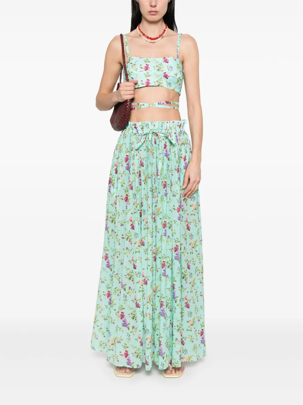 PAOLA ZUIN Calipso maxi-rok - Groen