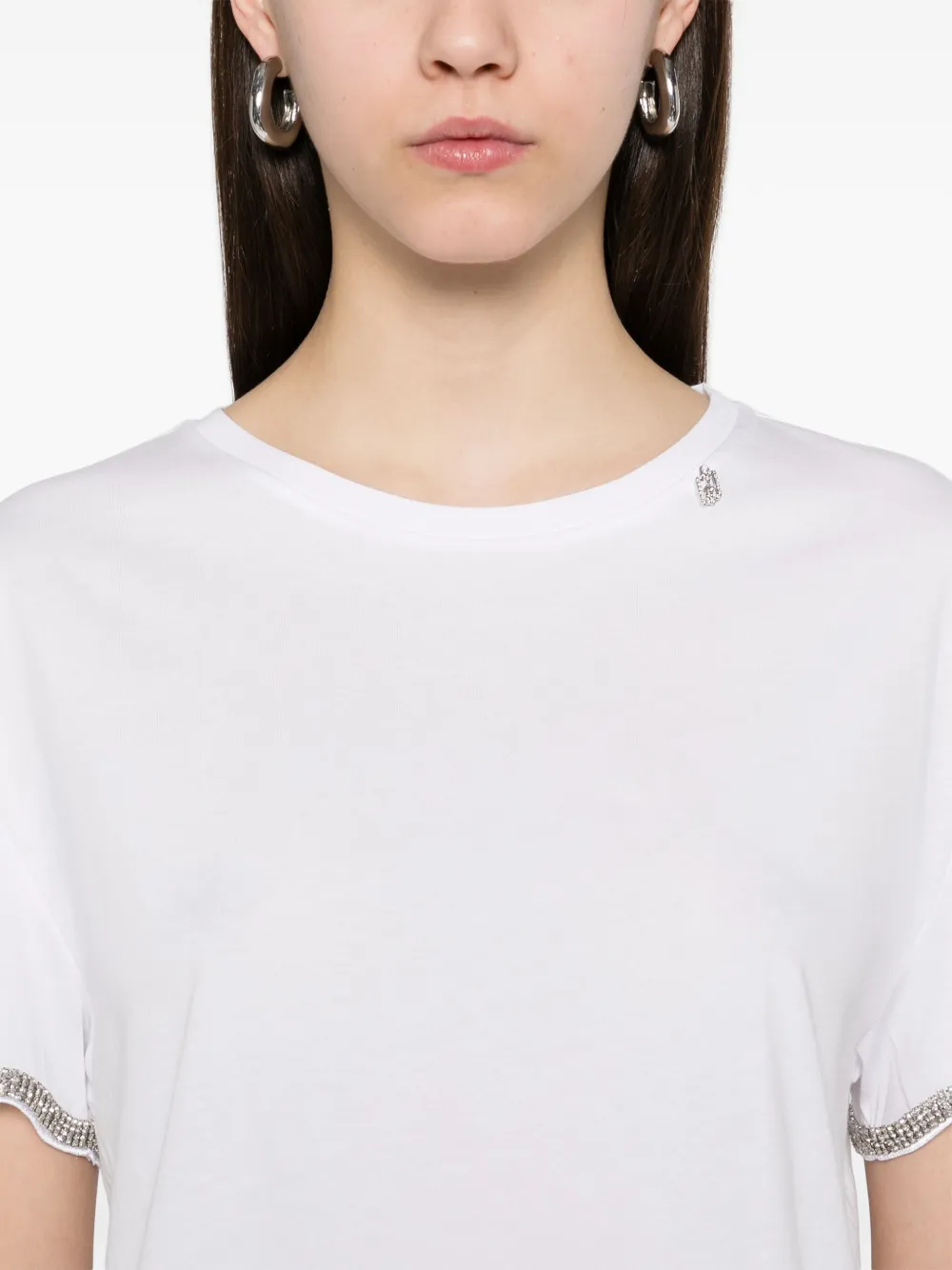 LIU JO T-shirt verfraaid met kristallen Wit