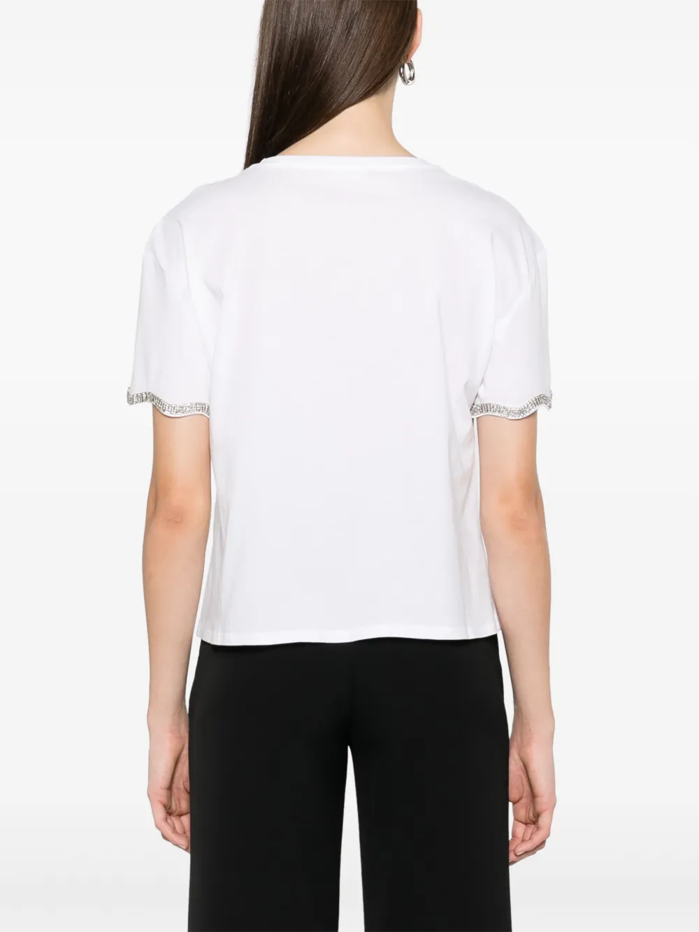 LIU JO T-shirt verfraaid met kristallen Wit