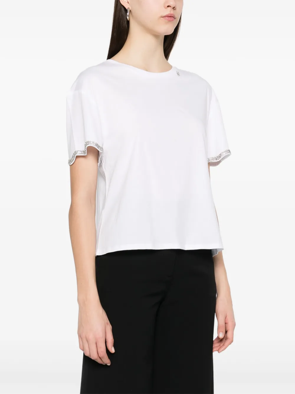 LIU JO T-shirt verfraaid met kristallen Wit