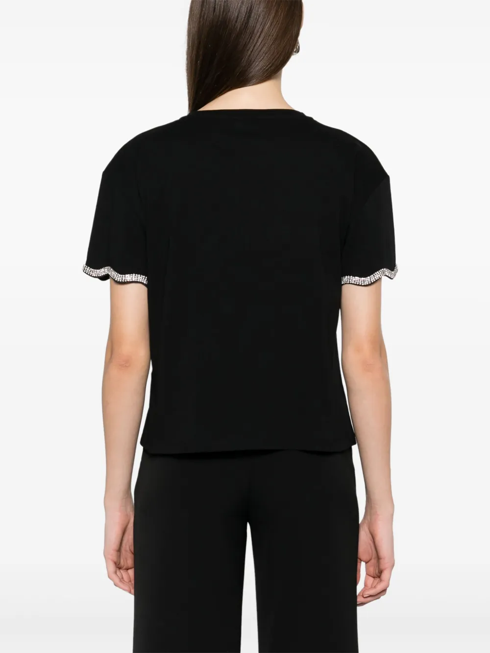 LIU JO T-shirt verfraaid met kristallen Zwart