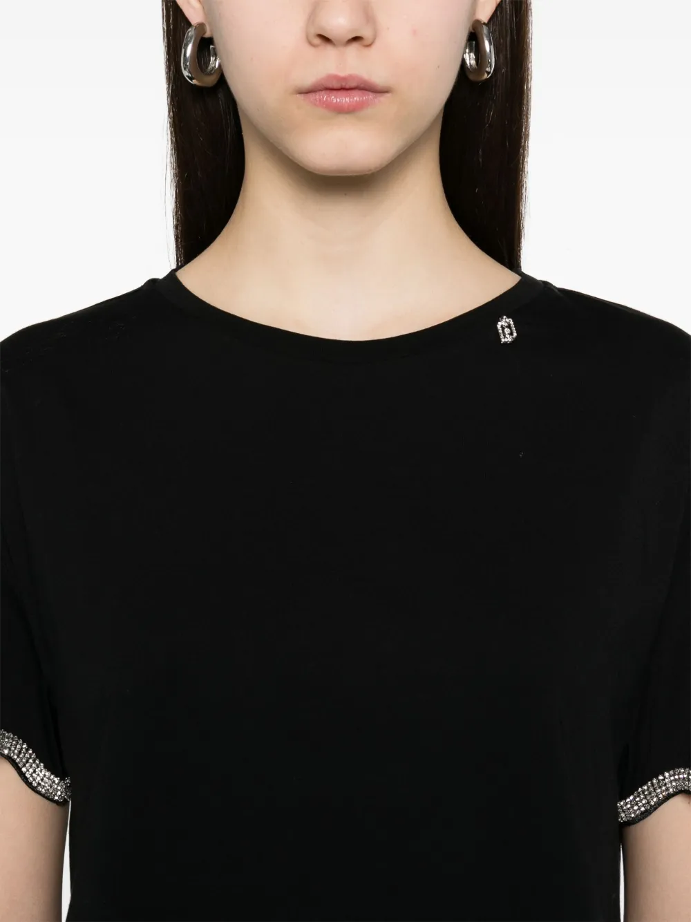 LIU JO T-shirt verfraaid met kristallen Zwart