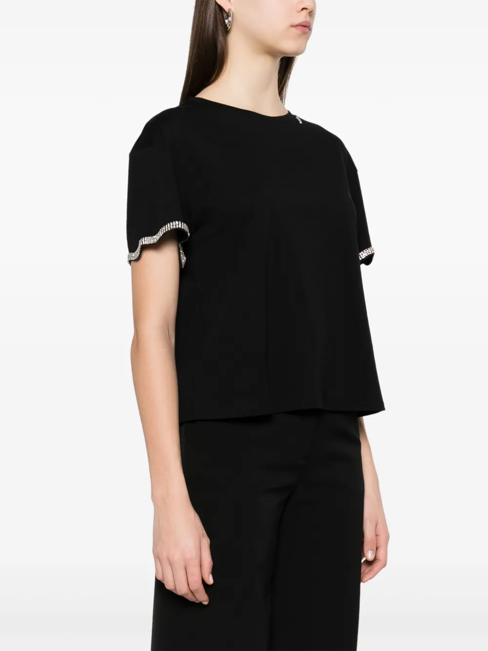 LIU JO T-shirt verfraaid met kristallen Zwart