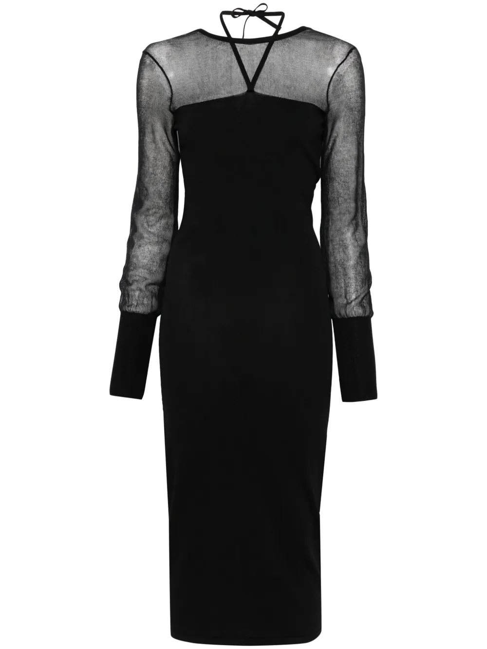 ANDREĀDAMO robe en maille à coupe mi-longue | noir | Image 1