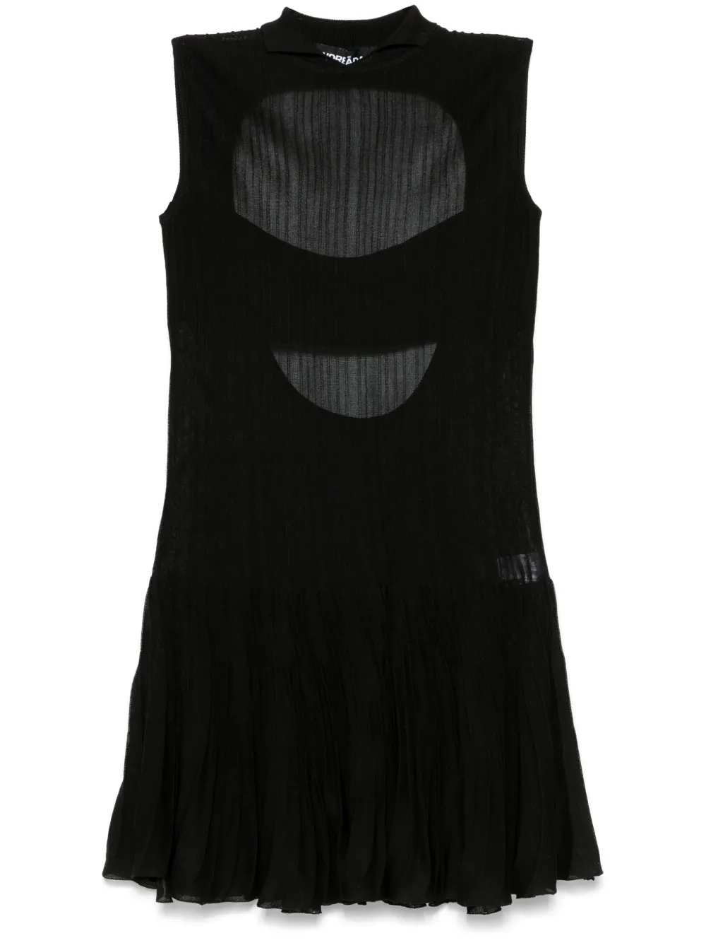 ANDREĀDAMO robe courte en maille nervurée | noir | Image 1