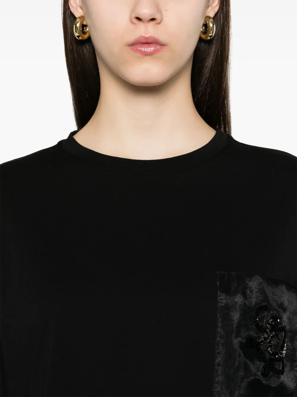 LIU JO T-shirt met logo van kralen Zwart