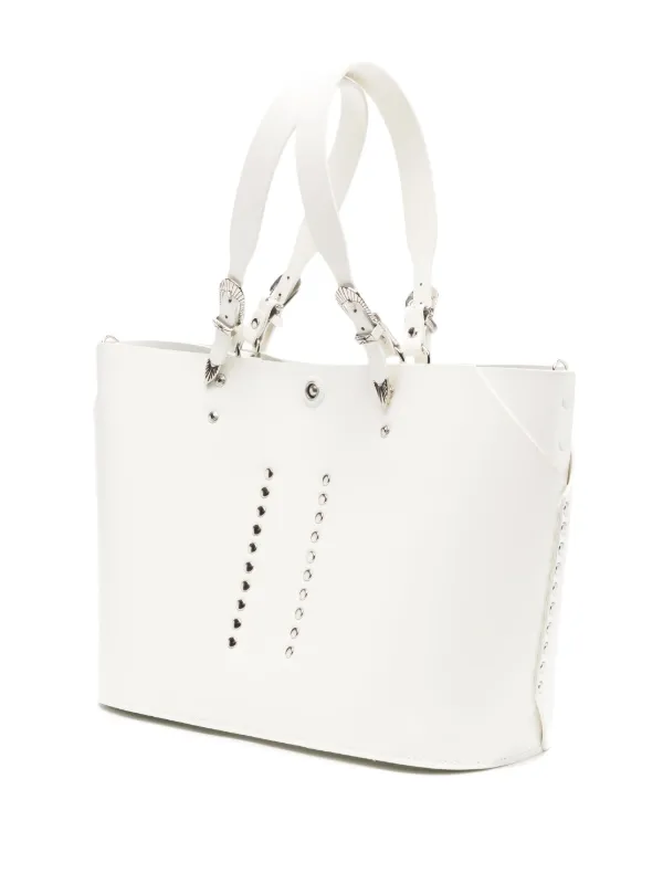 ホワイトレザー トートバッグ ハンドメイド レザートートバッグ / オフホワイト Handmade