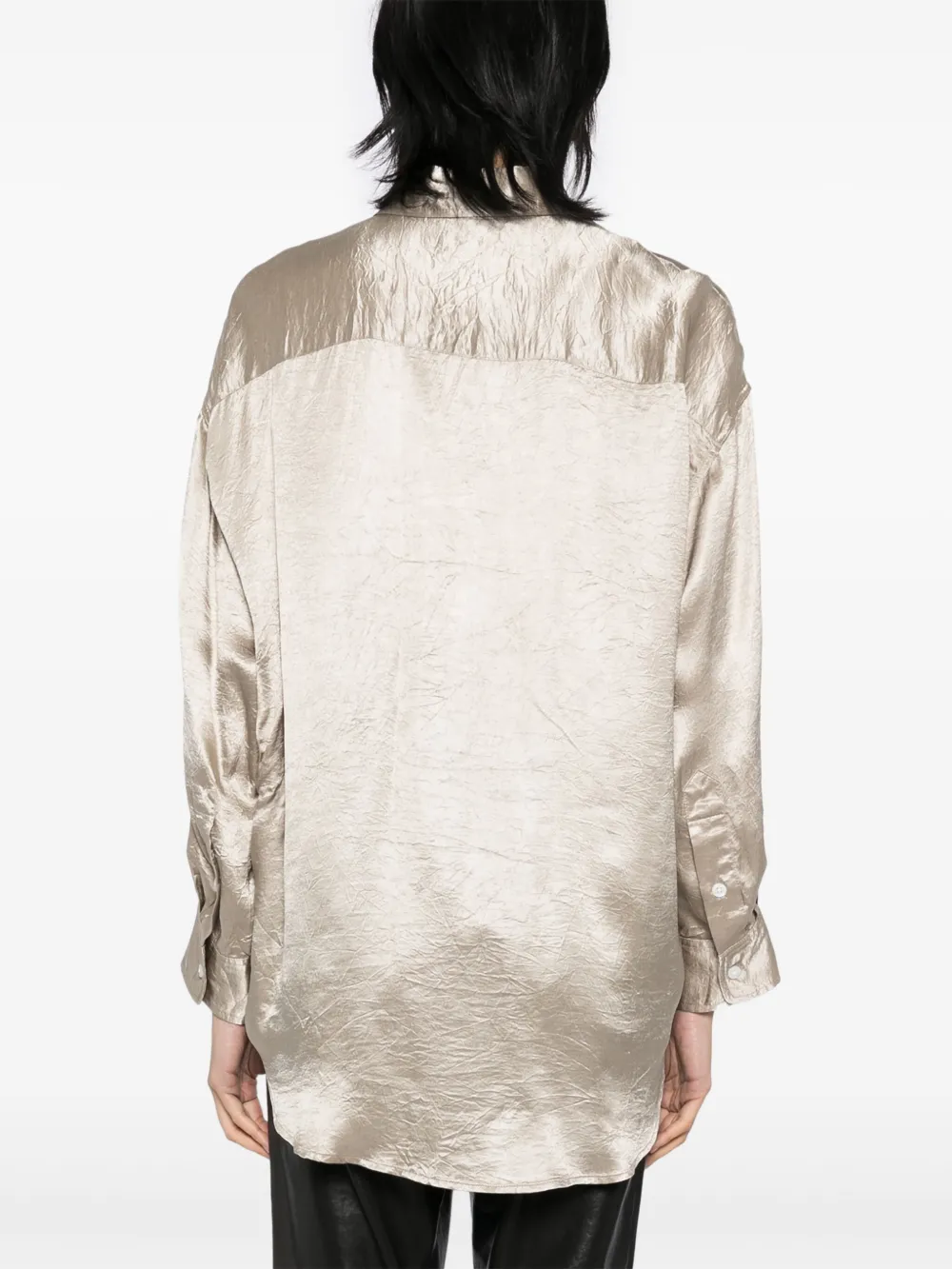 R13 Blouse met lage hals Beige