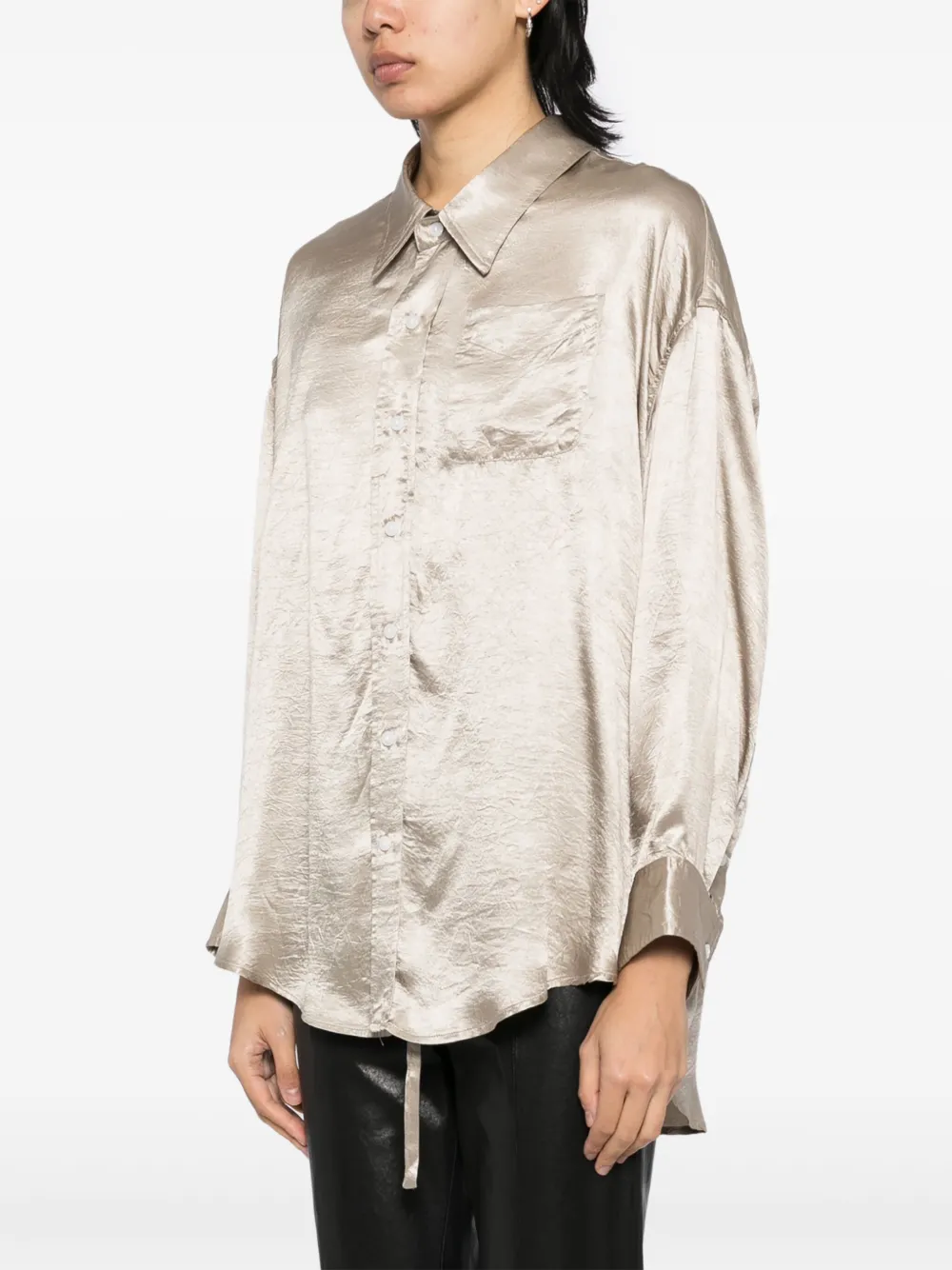 R13 Blouse met lage hals Beige