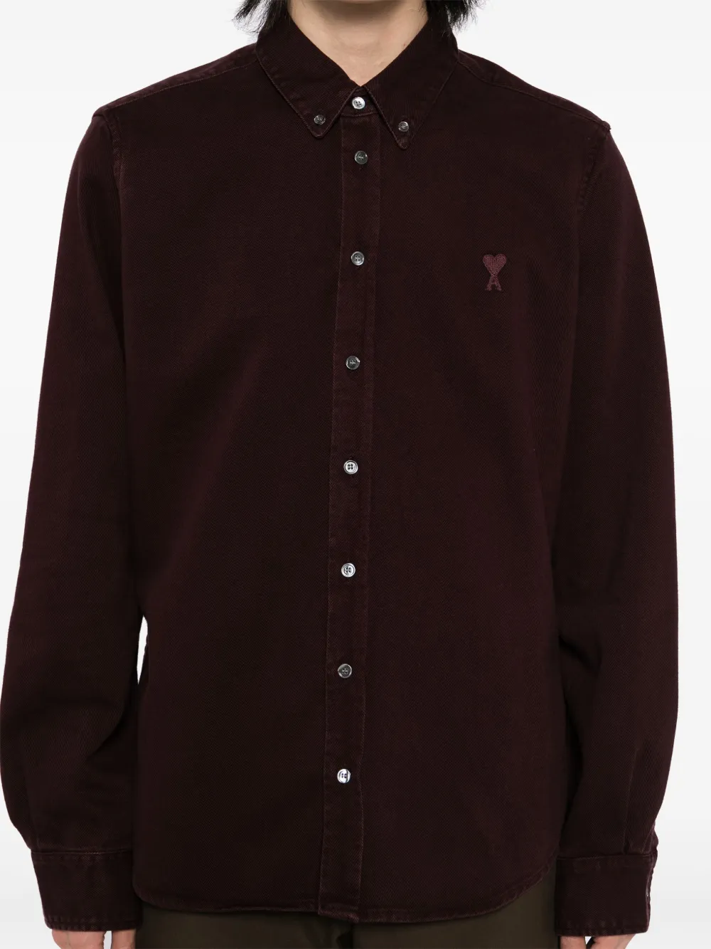 AMI Paris Overhemd met geborduurd logo Rood