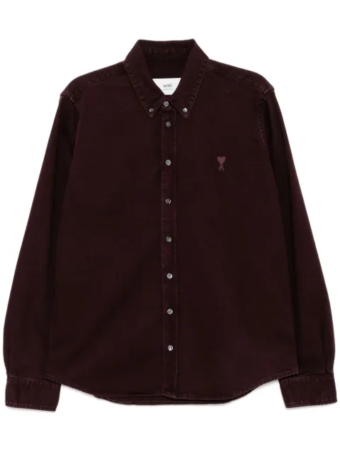 AMI Paris logo-embroidered shirt