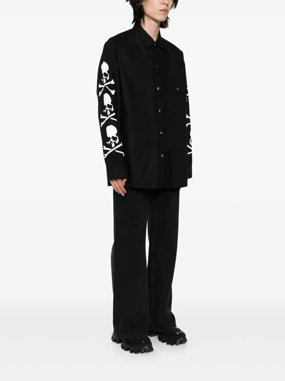Mastermind Japan Graphic-print Shirt Jacket In Black