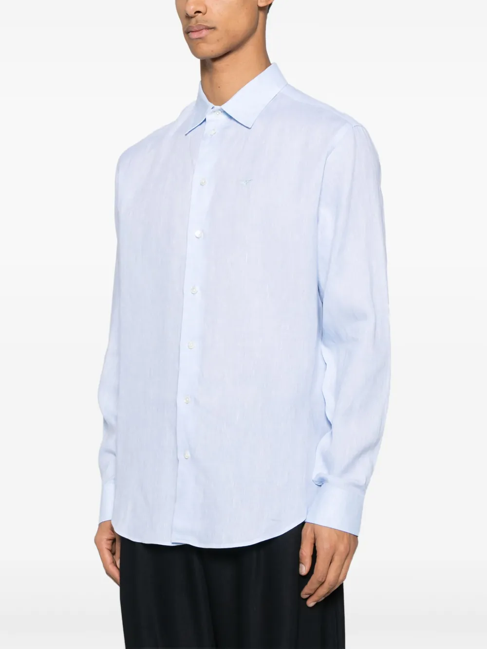 Emporio Armani Overhemd met geborduurd logo Blauw