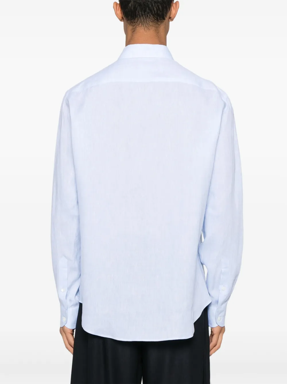 Emporio Armani Overhemd met geborduurd logo Blauw