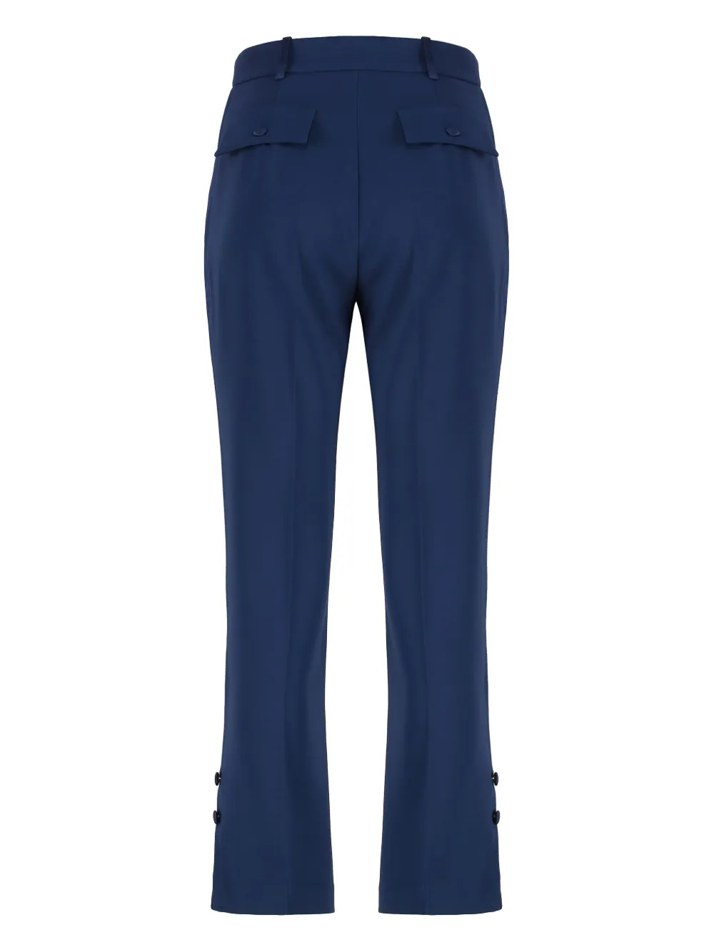 Elisabetta Franchi satin-bands crepe trousers - Blauw