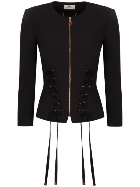 Elisabetta Franchi crêpe lace-up jacket