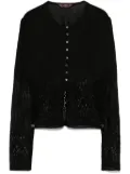 John Galliano Pre-Owned 1990s lamé open-knit cardigan - Black