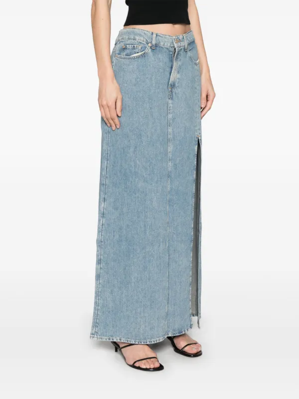 【AAKE】OBITON MAXI SK 7 For All Mankind Maxi Denim Skirt | Blue | FARFETCH