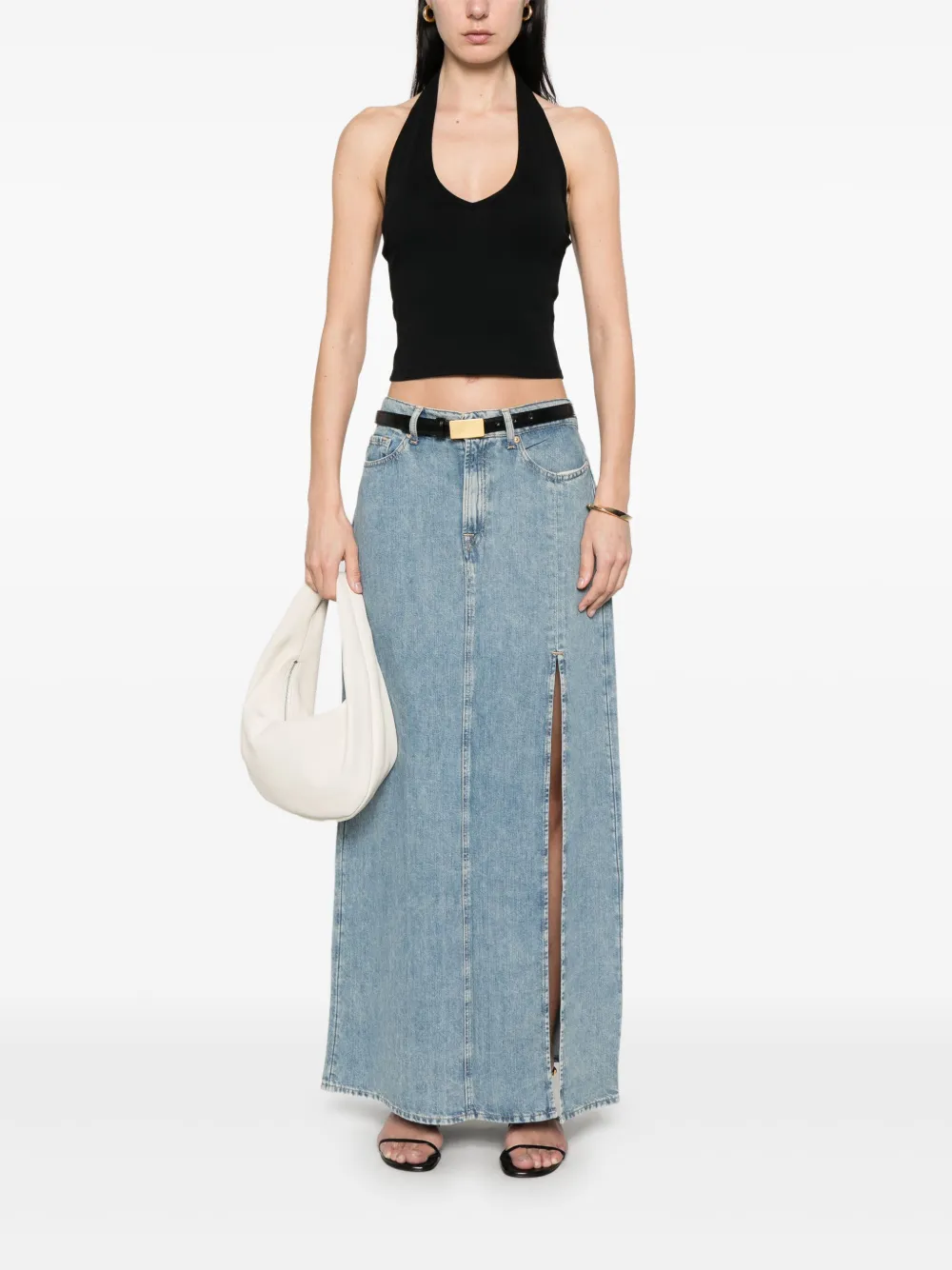 7 For All Mankind Denim maxi-rok - Blauw