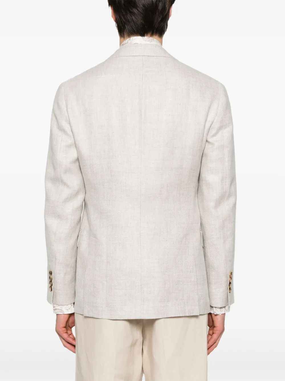 Shop Brunello Cucinelli Single-breasted Blazer In Neutrals