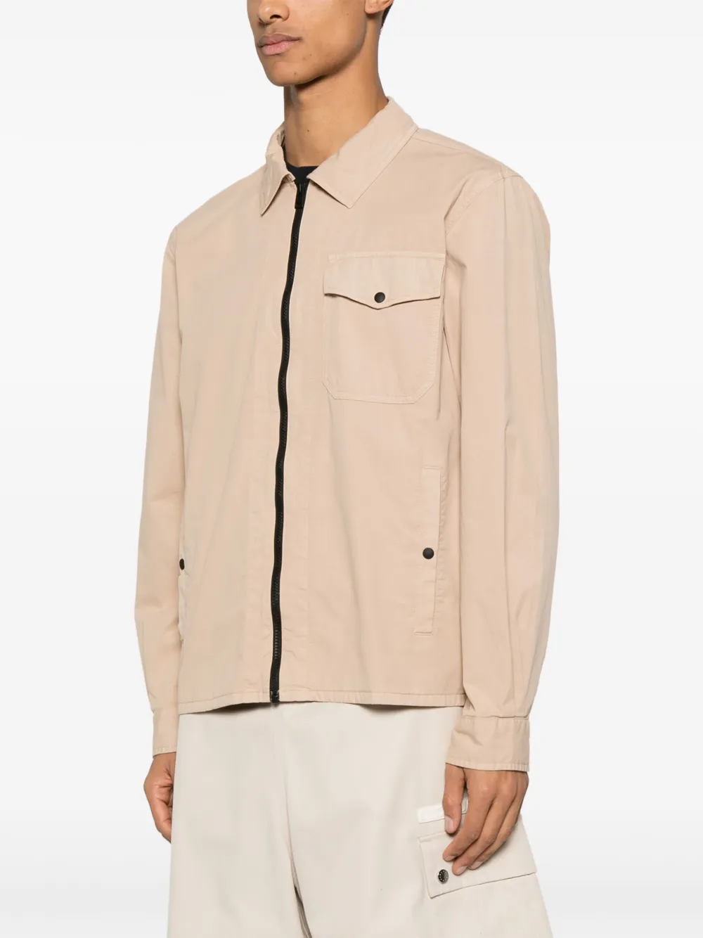 Woolrich Overshirt met gabardine weving Beige