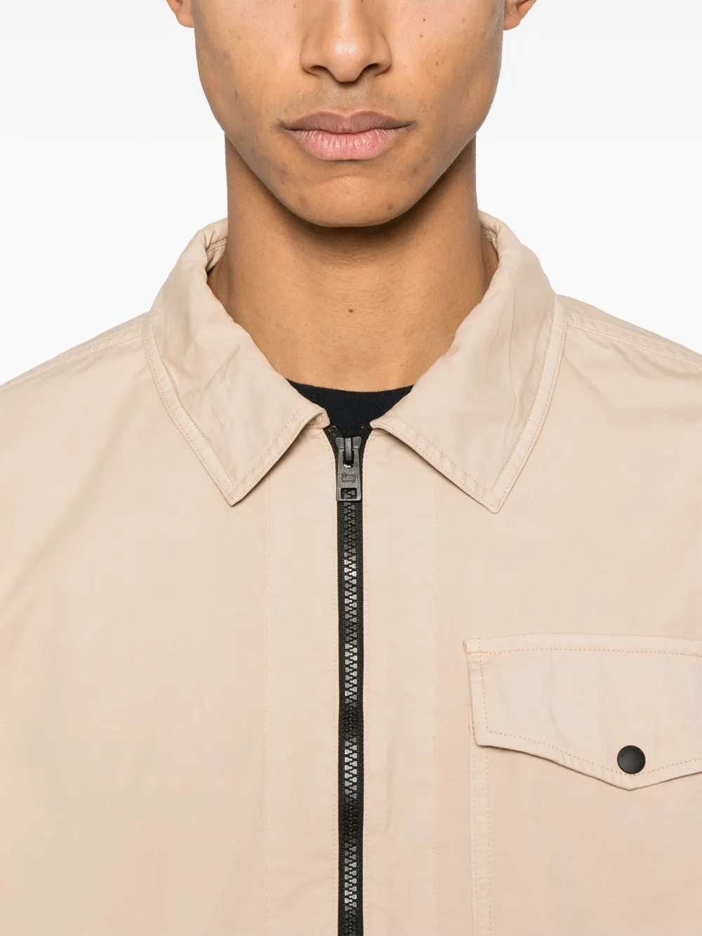 Woolrich Overshirt met gabardine weving Beige