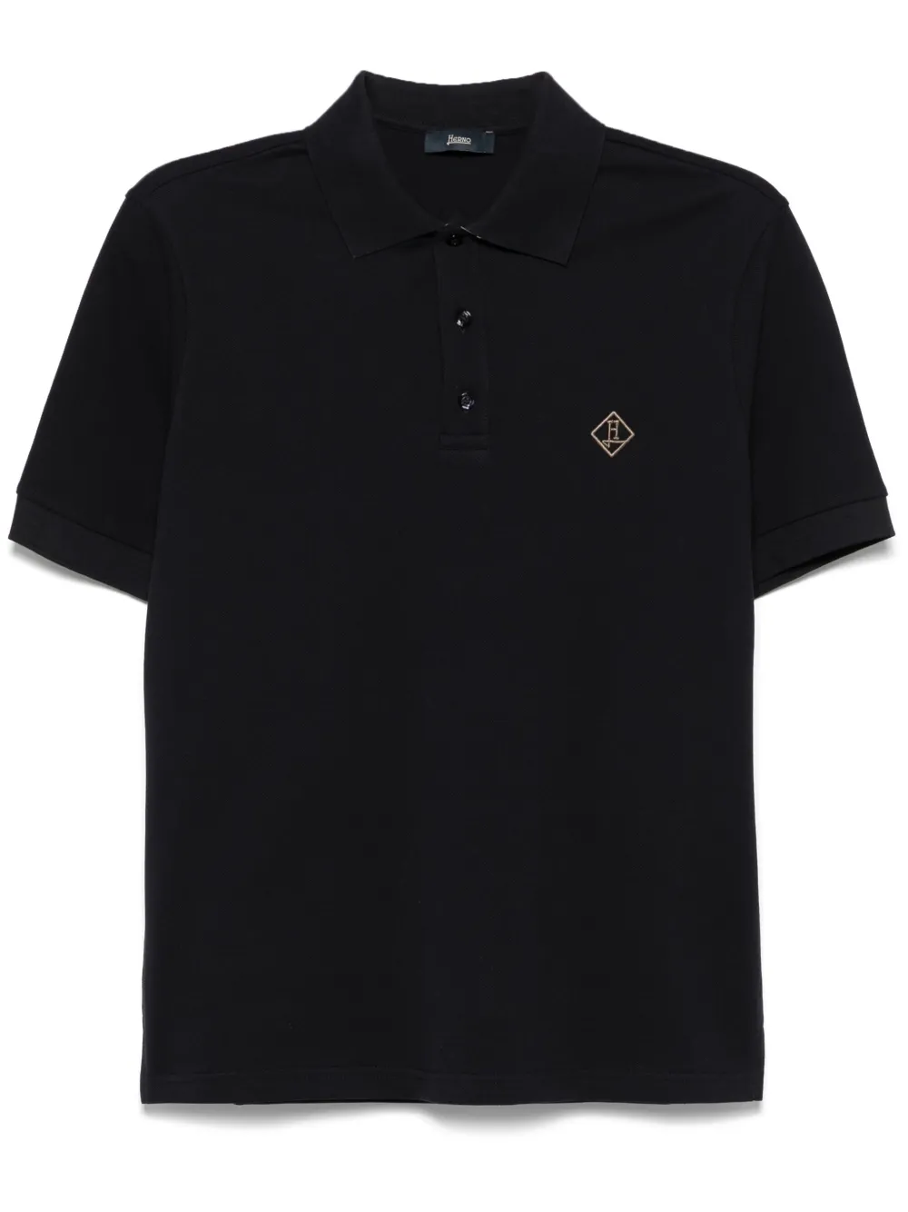 Herno playera tipo polo con logo bordado | azul | Image 1