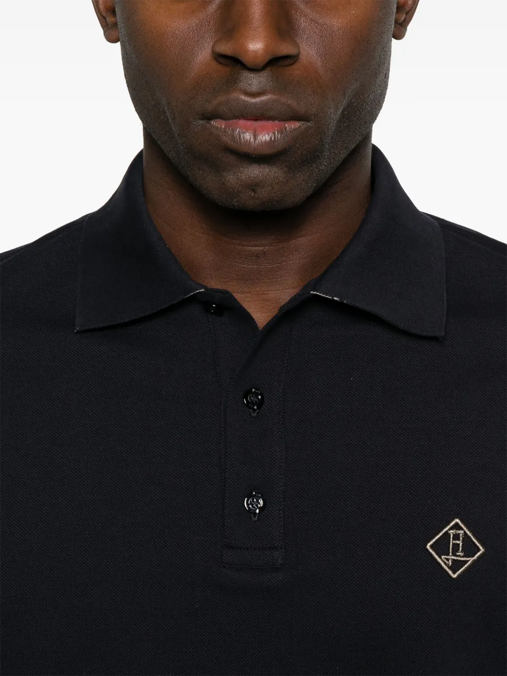 Herno Poloshirt met geborduurd logo Blauw