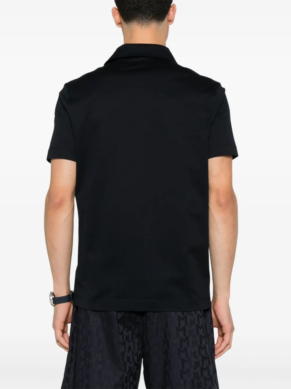 Shop Moncler Cotton Polo Shirt In Blau