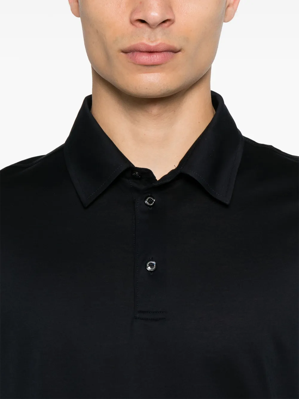 Shop Moncler Cotton Polo Shirt In Blau