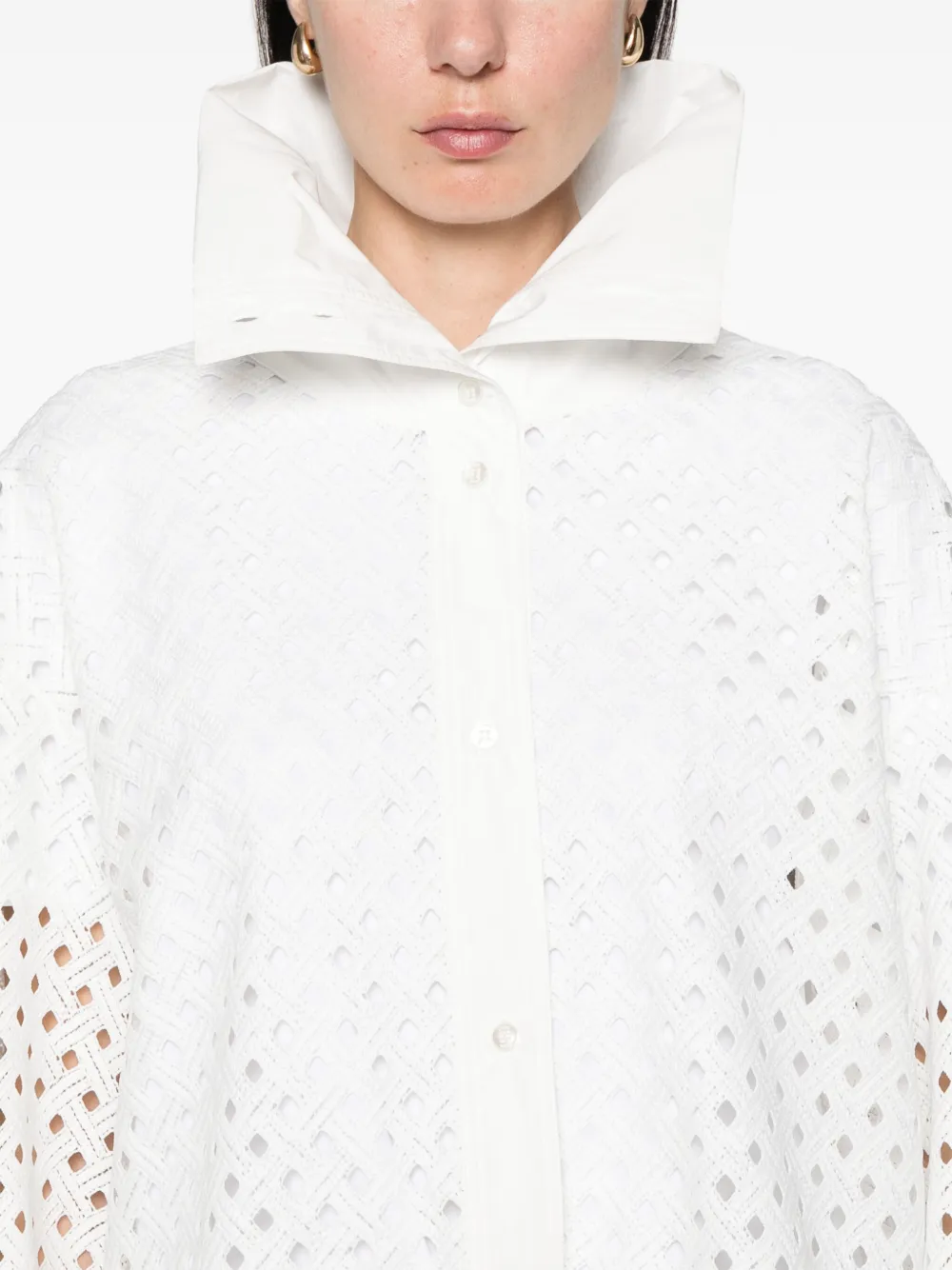 Herno Opengewerkt blouse Wit