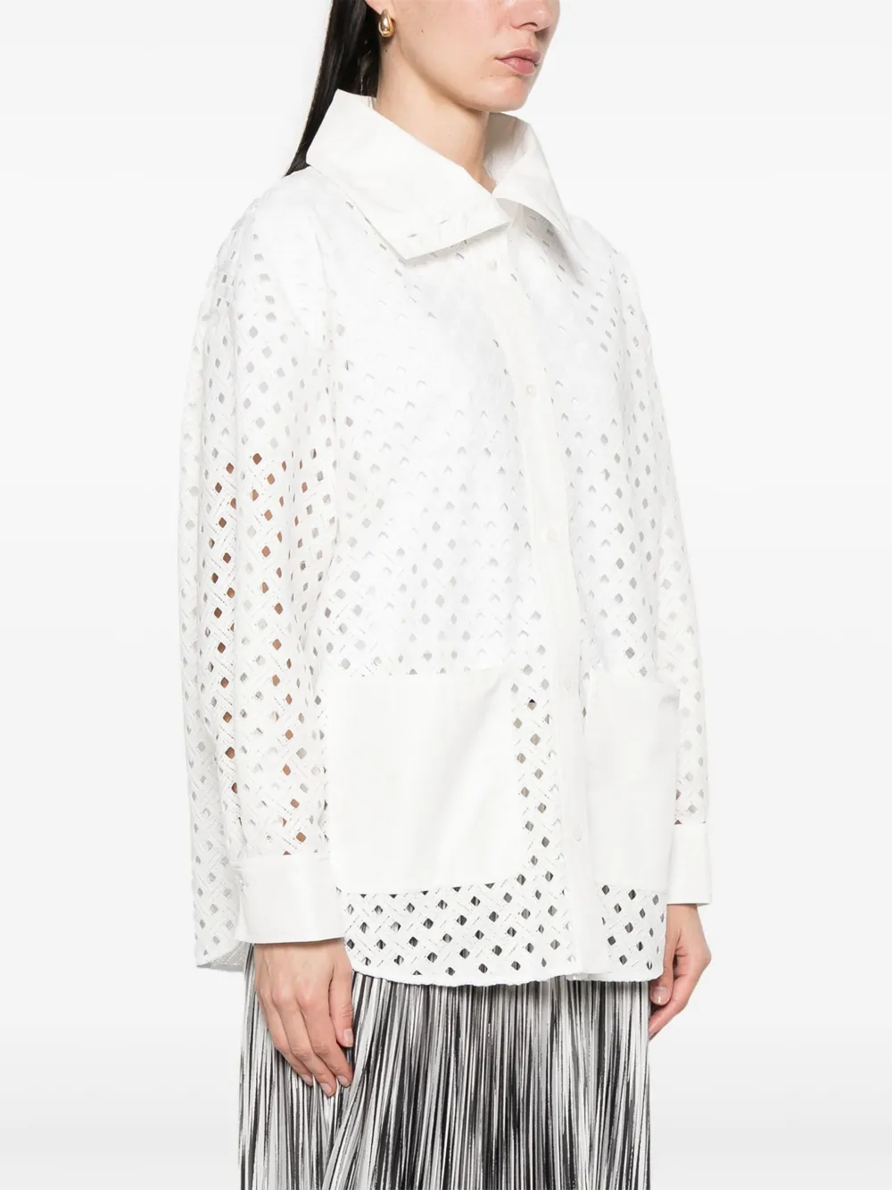 Herno Opengewerkt blouse Wit