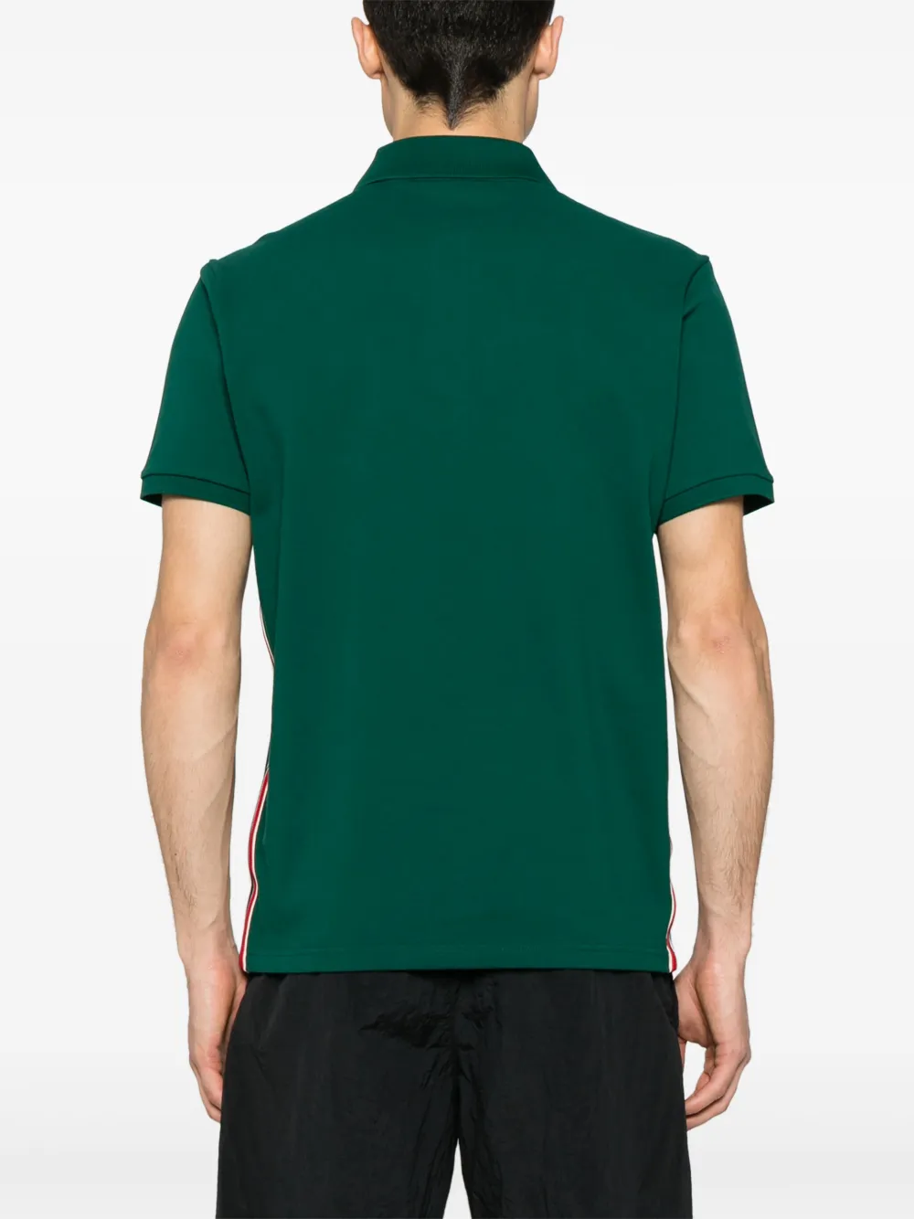 Moncler Piqué poloshirt met gestreept detail Groen