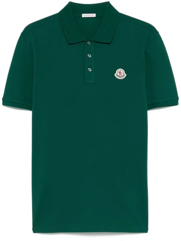 Moncler Camisa Polo Com Detalhe De Listras | Verde | FARFETCH BR
