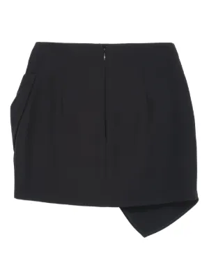 ELISABETTA FRANCHI● クレープアシンメトリースリムスカート GO09951E2 Elisabetta Franchi Crêpe Skirt With Satin Bands