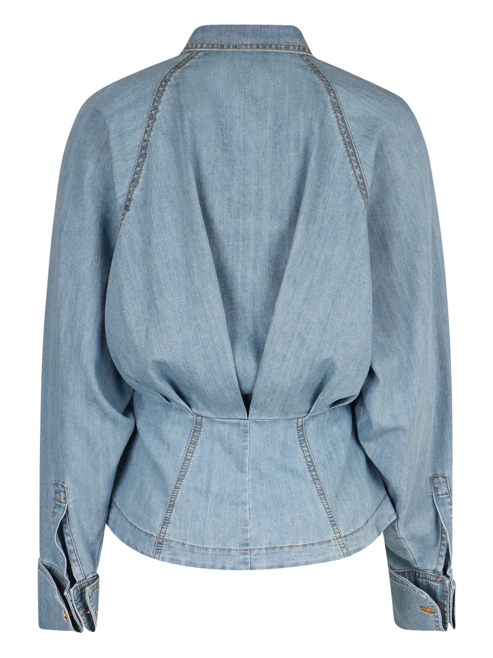 Elisabetta Franchi Denim peplum blouse - Blauw