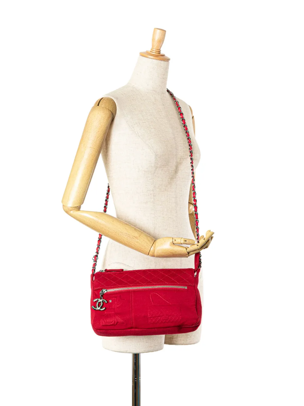 CHANEL Pre-Owned 2008-2009 Quilted Jersey Hawaii crossbody bag - Rood