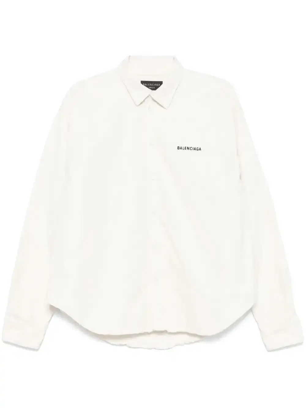 Balenciaga Embroidered-logo Shirt In White