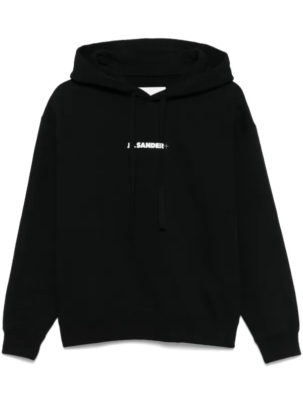 国内発送 JIL FARFETCH | Black | Hoodie logo-print SANDER+ トップス