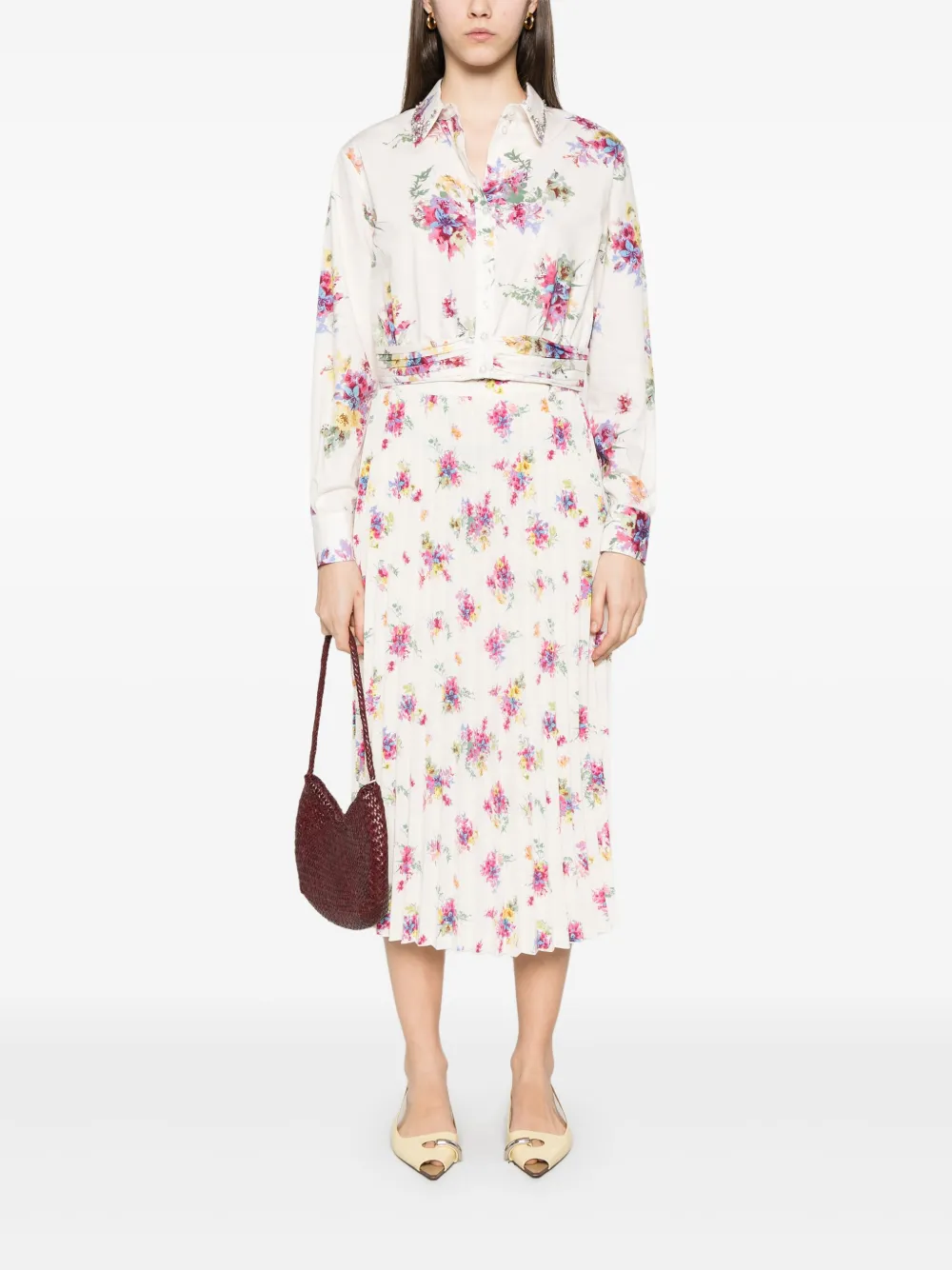 LIU JO Midi-jurk met bloemenprint - Beige