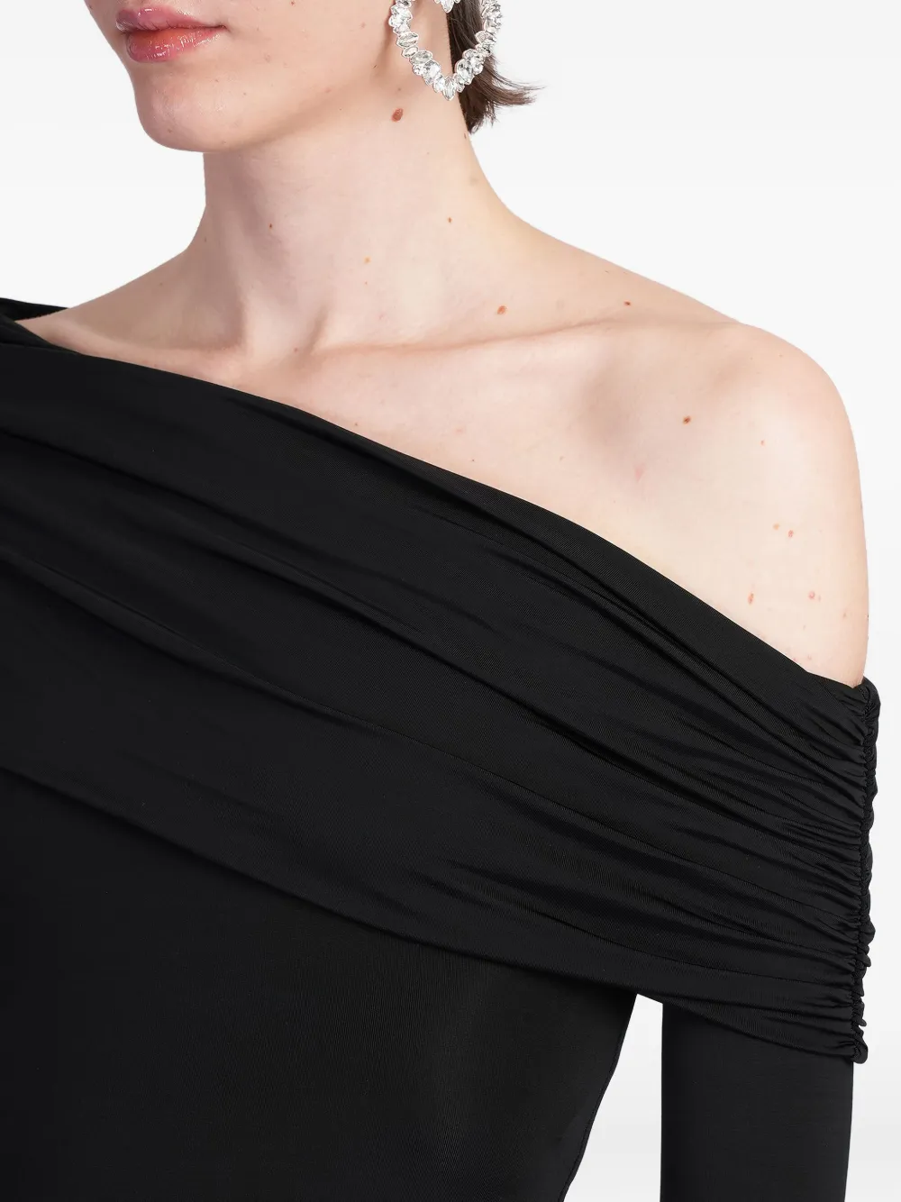 Alice And Olivia Mollie Off Shoulder Convertible Thong Bodysuit Black