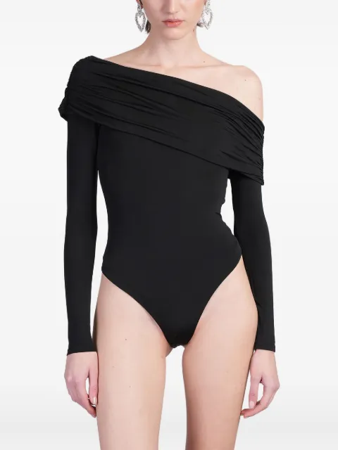 alice + olivia ruched off-the-shoulder bodysuit