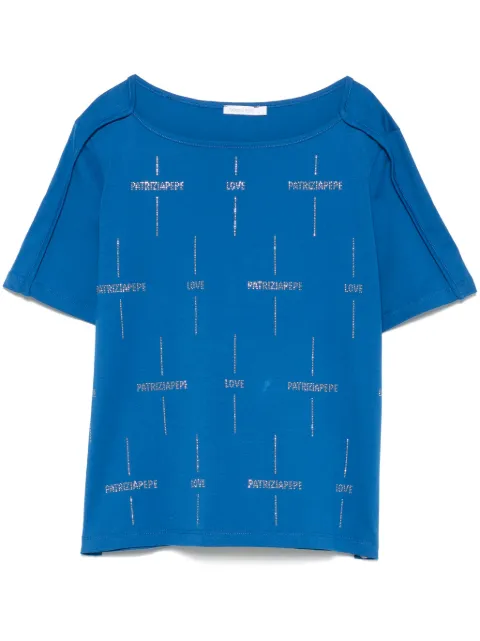 Patrizia Pepe crystal-embellished logo T-shirt