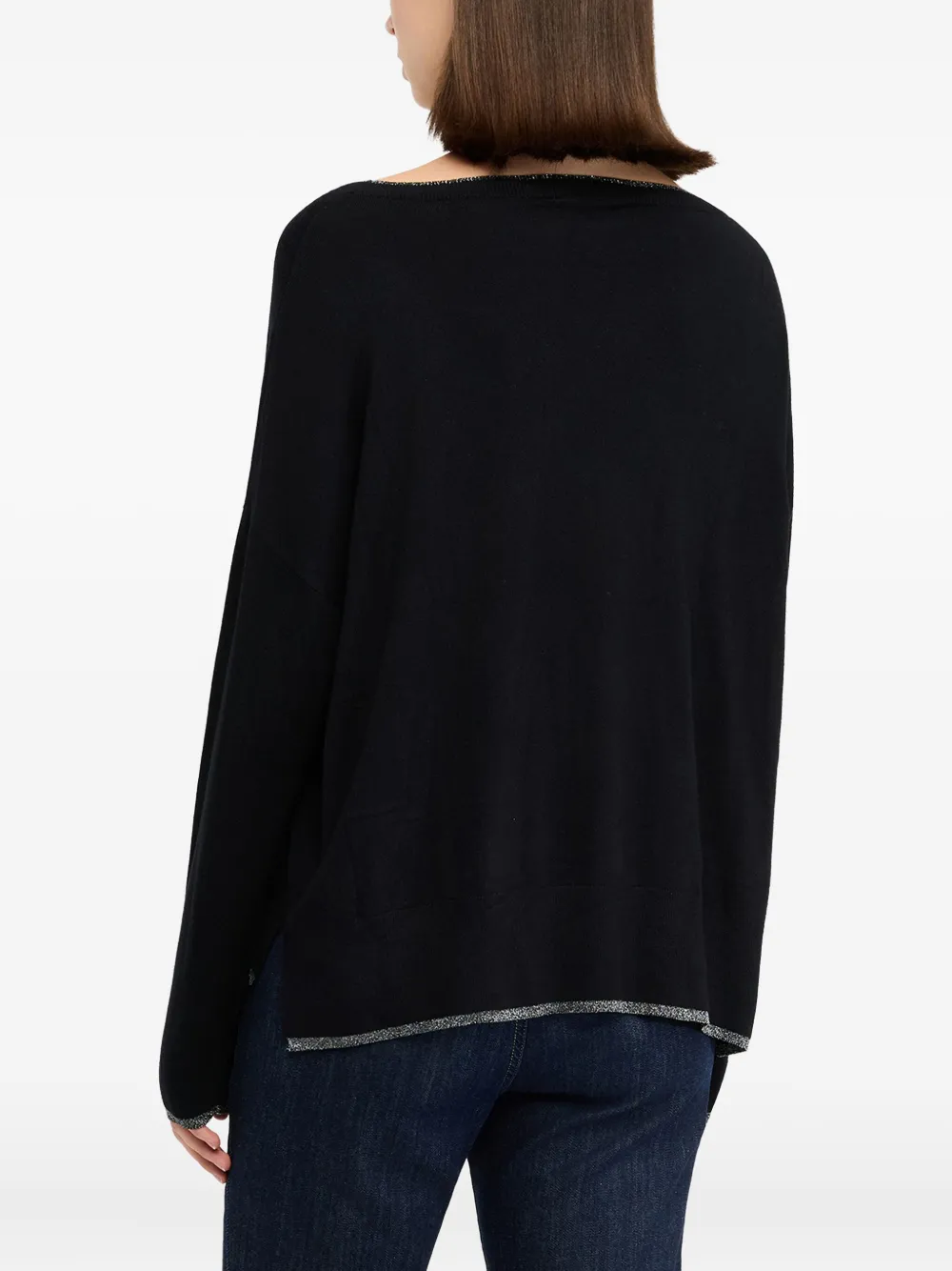 Liu •jo Lurex-detail Sweater In Black