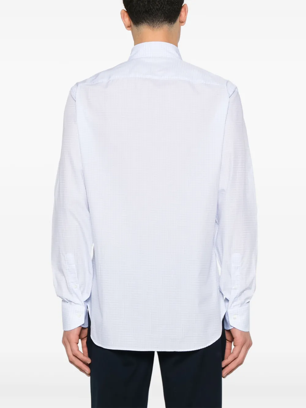Canali Geruit overhemd Blauw