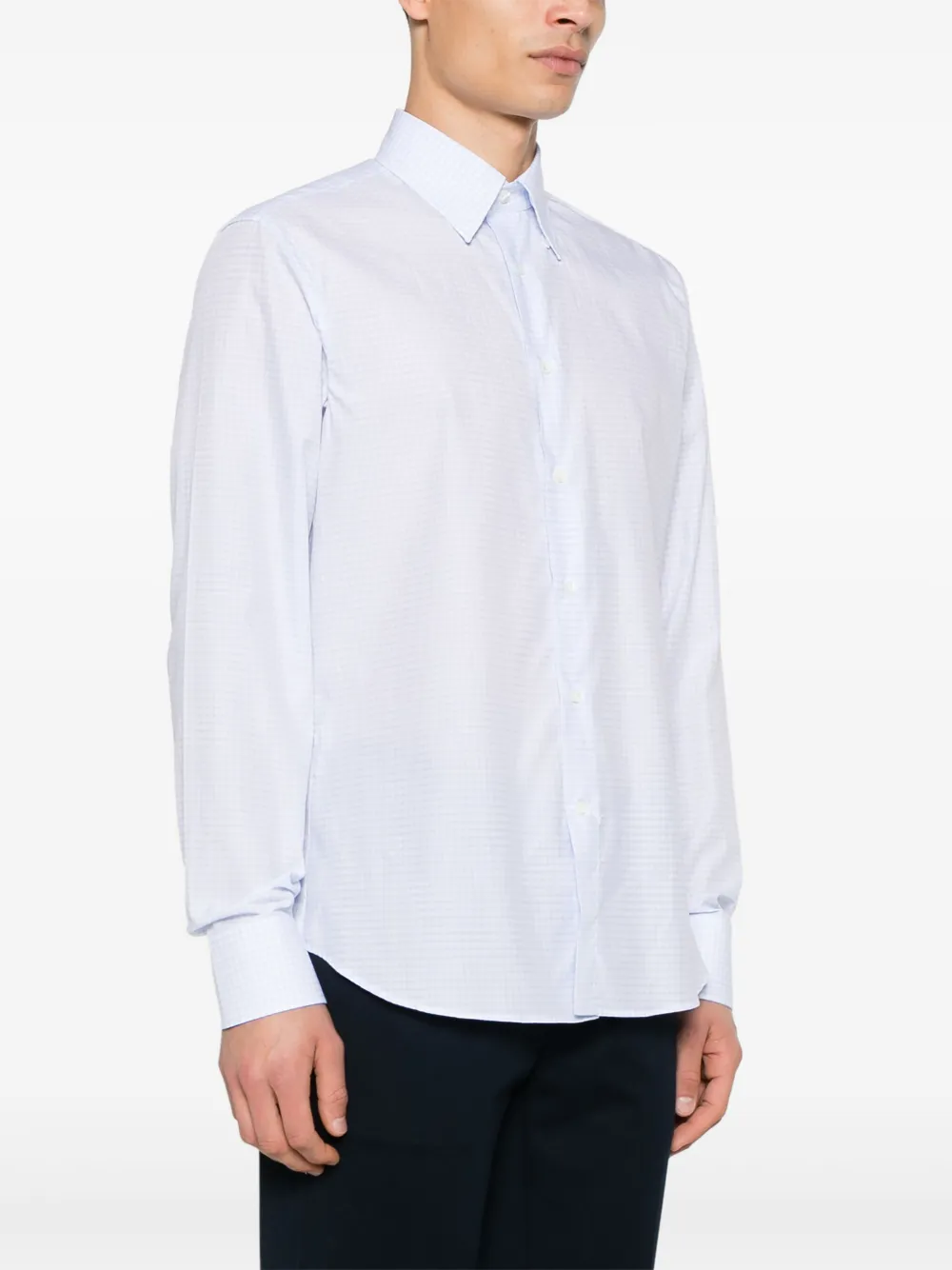 Canali Geruit overhemd Blauw