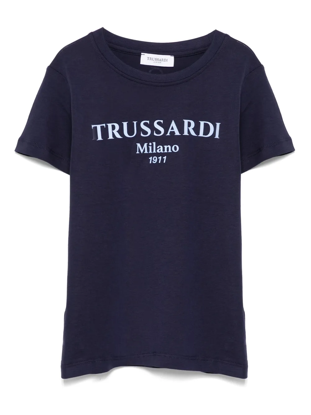 Trussardi Junior Rubberised-logo T-shirt In Blue