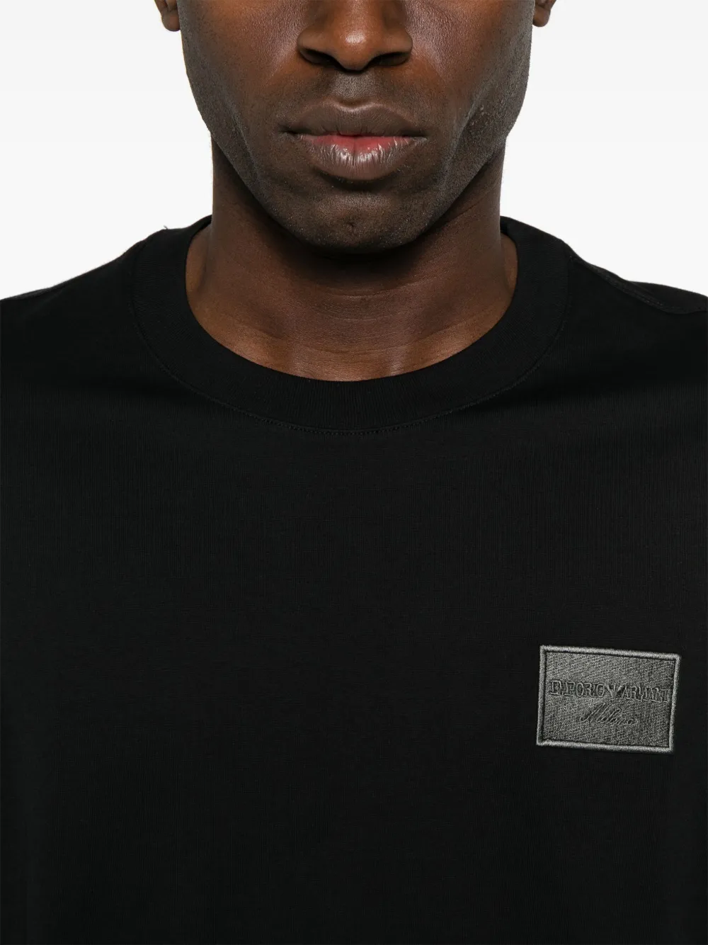 Emporio Armani T-shirt met geborduurd logo Zwart