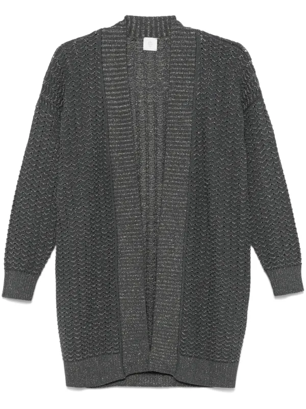 Eleventy Metallic-threading Cardigan in Grey